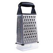 Tablecraft SG203BH Small 4-Sided Stainless Steel Non-Slip Box Grater, 6