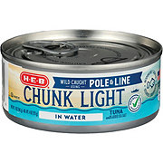 H-E-B Pole & Line Chunk Light Tuna in Water