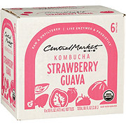 Central Market Organic Kombucha 6 pk Bottles - Strawberry Guava