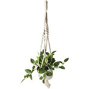 Destination Holiday Crochet Hanging Planter with Faux Plant