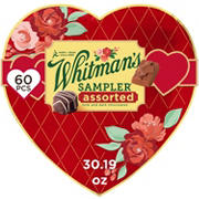 Whitman's Sampler Assorted Chocolates Valentine's Heart Gift Box, 60 pc