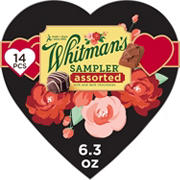 Whitman's Sampler Assorted Chocolates Valentine's Heart Gift Box, 14 pc