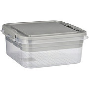 our goods 2 Tier Storage Container with Lid - Gray