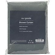 our goods Waffle Fabric Shower Curtain - Gray