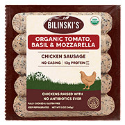 BILINSKI'S Organic Chicken Sausage Links - Tomato Basil & Mozzarella