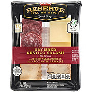 H-E-B Reserve Italian Style Snack Tray - Uncured Rustico Salami & Asiago Cheese