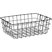 our goods Metal Wire Rectangle Storage Basket - Black