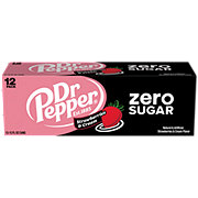 Dr Pepper Strawberries & Cream Zero Sugar Soda 12 oz Cans