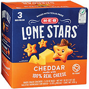H-E-B Cheddar Lone Stars Baked Snack Crackers 10 oz Bags