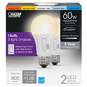 Feit Electric A19 60-Watt 6-Way LED Light Bulbs
