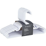 our goods Notched Plastic Kids Hangers - White