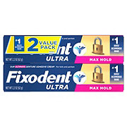 FIXODENT ULTRA Ultra Max Hold Denture Adhesive Cream, 2 pk