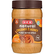 H-E-B Natural Honey Peanut Butter Spread – Creamy