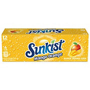 Sunkist Mango Orange Soda 12 oz Cans