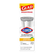 Glad Small Drawstring Trash Bags with Clorox, 4 Gallon - Lemon Fresh Bleach Scent