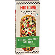 Midtown by H-E-B Frozen Flatbread Pizza - Mediterranean-Style Basil Pesto