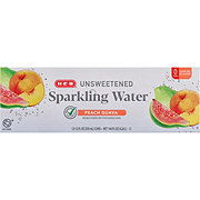 H-E-B Unsweetened Peach Guava Sparkling Water 12 pk Cans