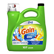 Gain + Ultra Oxi HE Liquid Laundry Detergent, 107 Loads - Waterfall Delight