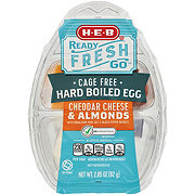 H-E-B Ready, Fresh, Go! Snack Tray - Cage-Free Hard Boiled Egg, Cheddar & Almonds
