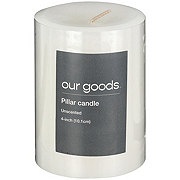 our goods Unscented Pillar Candle - White
