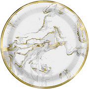 Unique Gold Marble Disposable Paper Plates, 10 ct