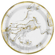 Unique Gold Marble Disposable Paper Plates, 10 ct