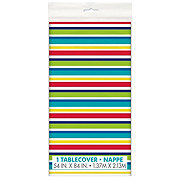 unique Plastic Table Cover - Multi-Color Stripes