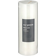 our goods Unscented Pillar Candle - White