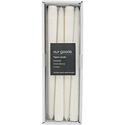 our goods Unscented Taper Candles - White, 12 Ct