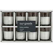 our goods Unscented Votive Candles - White Wax