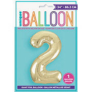 unique Number 2 Giant Foil Balloon - Gold