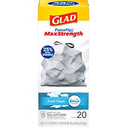 Glad ForceFlex MaxStrength Tall Kitchen Drawstring Trash Bags, 13 Gallon - Fresh Clean Scent with Febreze Freshness