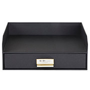 Bigso Box Of Sweden Walter Desktop Letter Organizer with Drawer - Black