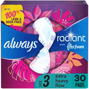 Always Radiant Extra Heavy Flow Pads with Wings - Size 3