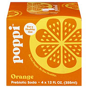 Poppi Orange Prebiotic Soda 4 pk Cans