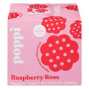 Poppi Raspberry Rose Prebiotic Soda 4 pk Cans