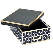 Design Design Desktop File Box with Lid - Black/Gold