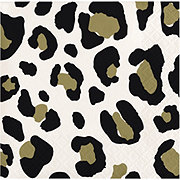 Creative Converting Beverage Napkins - Leopard Gold Foil