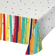 Creative Converting Birthday Stripes Disposable Tablecover