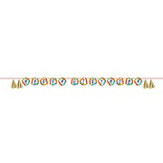 Creative Converting Happy Birthday Stripes Banner with Tassels