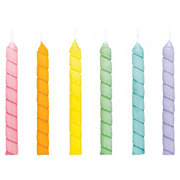 Creative Converting Large Spiral Birthday Candles - Pastels, 12 ct