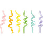 Creative Converting Curly Candles - Pastel, 6 pk