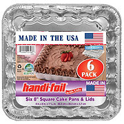 Handi-Foil Cook N Carry Square Cake Pans & Lids, 6 pk