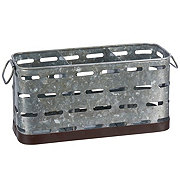 Primitives By Kathy Rustic Olive 3 Section Metal Caddy