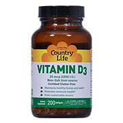 Country Life Vitamin D3 1000 IU Softgels