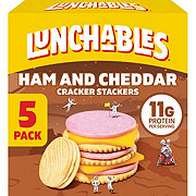 Lunchables Snack Kit Trays - Ham & Cheddar Cheese Cracker Stackers with Vanilla Cookies