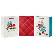 Hallmark Assorted Medium Christmas Gift Bag Bundle - Retro Holiday, 3 pk