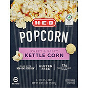H-E-B Microwave Kettle-Style Popcorn - Sweet & Salty