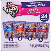 H-E-B Texas Pets Cuts in Gravy Wet Cat Food Pouches Variety Pack – Chef’s Choices