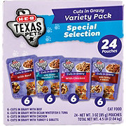H-E-B Texas Pets Cuts in Gravy Wet Cat Food Pouches Variety Pack – Favorite Selection